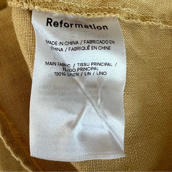 Reformation Women’s Kerrigan Linen Tank Dress in Tuscan Sun Mustard Yellow Sz 0 - Picture 9 of 12